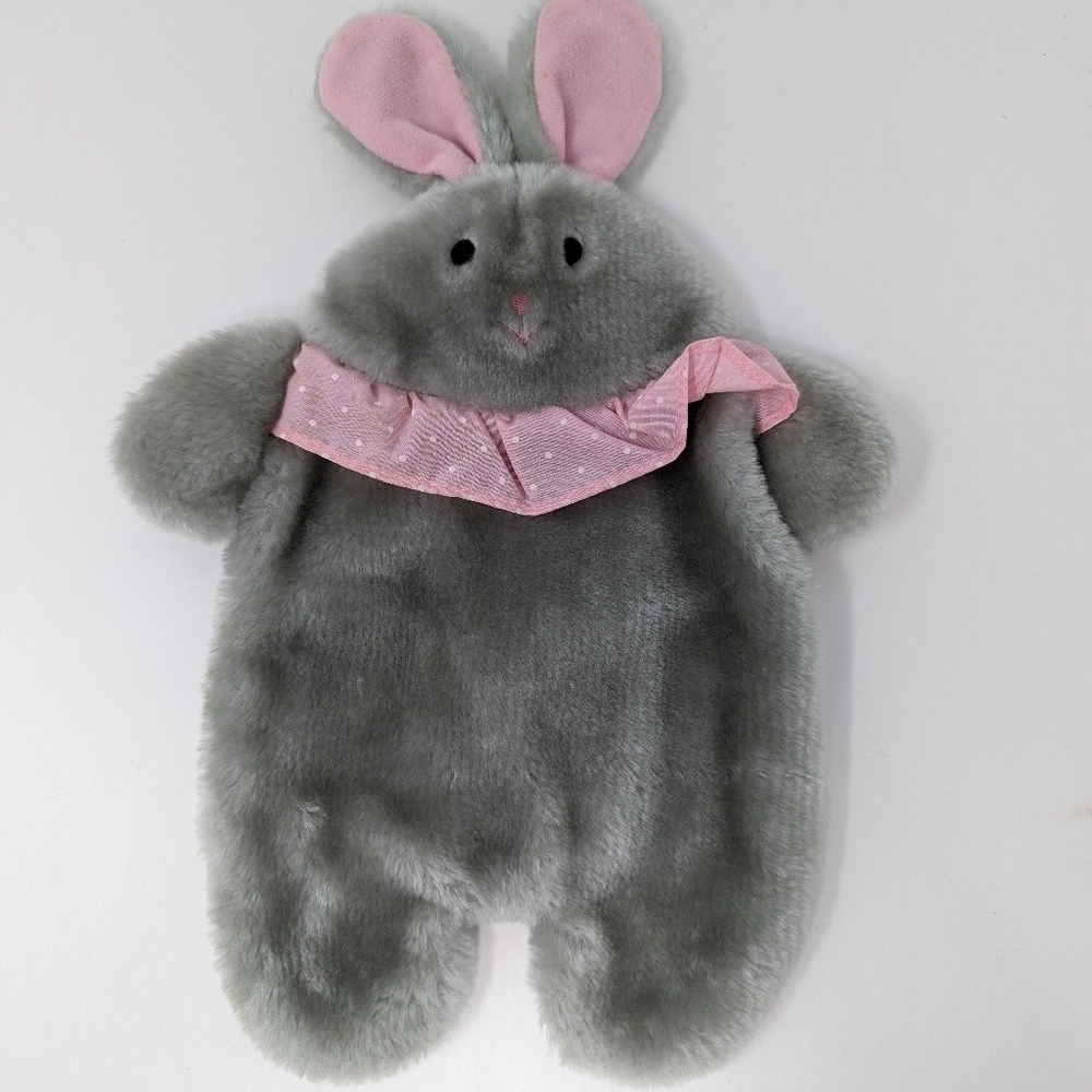 Avon Grey Bunny Rabbit Flat Baby Pink Polkadot Ruffle